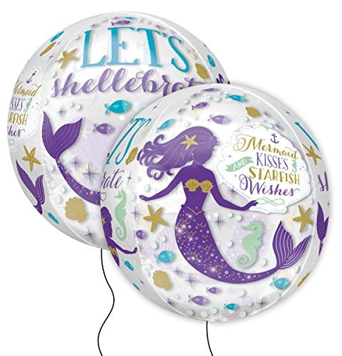 Amscan 3786501 Mermaid Wishes Orbz Foil Balloon