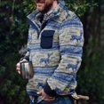 thumbnail image 2 of Men‘s Winter Fleece Pullover Sweatshirt Jacket Button Collar Warm Sweater Coat, 2 of 6