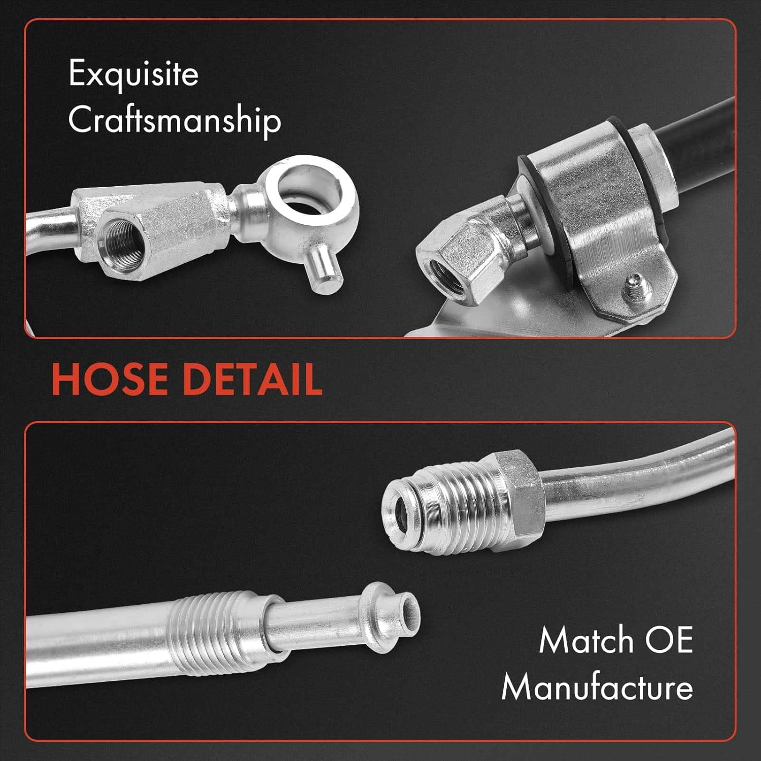 A-Premium Power Steering Pressure Hose Line Assembly Compatible with Nissan Frontier 2005-2018, Pathfinder 2005-2012, Xterra 2005-2015, 2.5L 4.0L, with O-ring & Washer, Pump To Rack