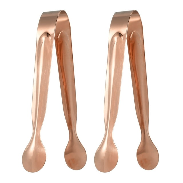 2 piezas de pinzas de servir, pinzas de cocina de acero inoxidable de 4.3 pulgadas, utensilios de color oro rosa
