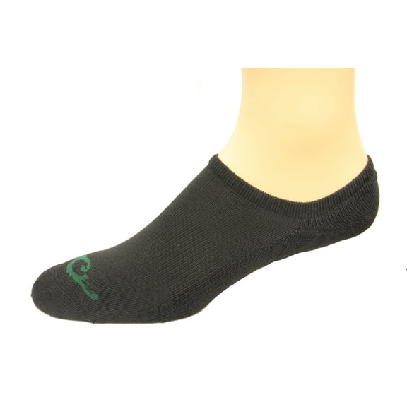 Drake Seamless Toe No Show Cushion Liners, Black, Lrg (W 9-12 / M 9-13), 2 Pair