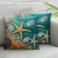 thumbnail image 3 of RUIYC Throw Pillow Covers Starfish and Seashell Summer Beach in Sea Caribbean Decor Pillow Cases Home Decorative Square Pillowcases, 3 of 5