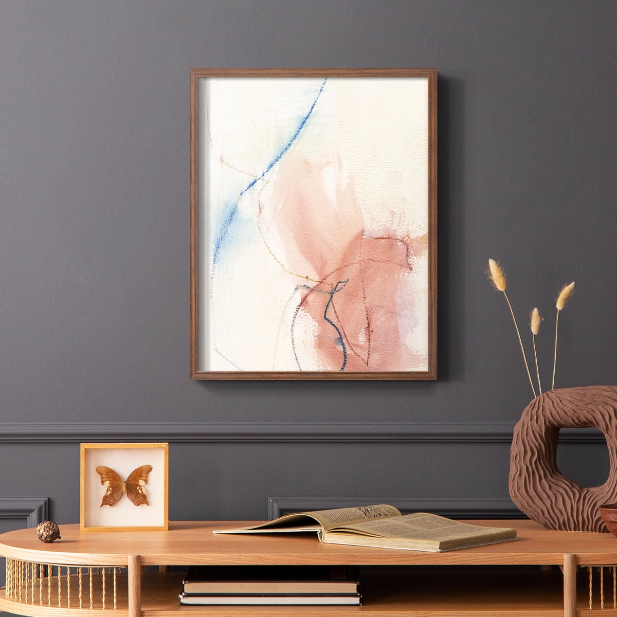 Barxan II Framed Print in Brown Solid Wood Framed Print No Nail Hanging
