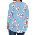 thumbnail image 4 of successthop Boho Blouses for Women Plus Size 3/4 Sleeve Tunic Top Crewneck Curved Hem Shirt Print Tee Shirts Loungewear, 4 of 6