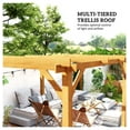 thumbnail image 5 of 20x10ft Wood Pergola, Outdoor Gazebo Grape Trellis - Dark Brown, 5 of 9