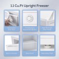 thumbnail image 2 of KNDKO Upright Freezer, 1.2cu.ft Mini Freezer with Adjustable Thermostat & Removable Shelves, Stand Up Freezer for Home/Office/Dorm, White, 2 of 7