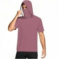 thumbnail image 4 of Penkiiy Men's UPF 50+ Sun Protection Short Sleeve Hoodie with Face Mask | Lightweight Fast-Dry Anti-UV Fishing Shirt | Summer Must-Have, Outdoor Activewear, 4 of 8