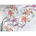 thumbnail image 3 of Tropical Bed Runner Set, Multicolored Lilies with Leaves Watercolor Exotic Art on Plain Back, Decorative Bedding Scarf & a Pillow Sham for Hotels Homes, Twin, Dark Salmon Olive Green, by Ambesonne, 3 of 3