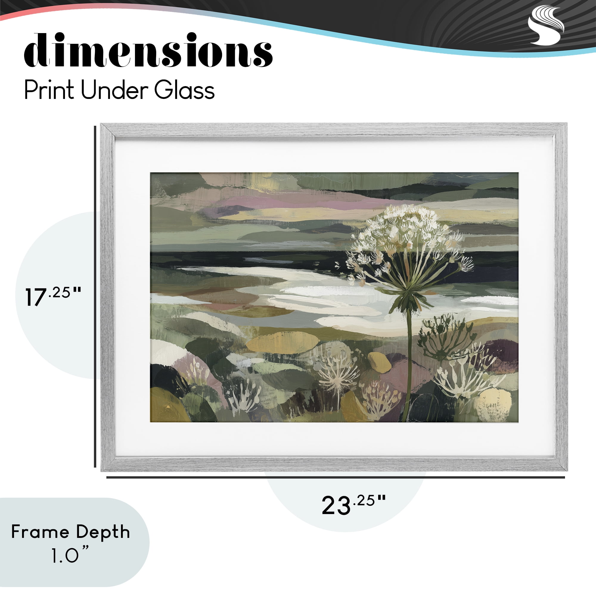 Stupell Industries Dandelion in Misty Meadow Gray Framed Print Under Glass, design by Chromatic Storm Studio