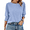 C-Sky Blue, variant on Crewneck Blouse for Women Summer 3/4 Sleeve T-Shirts Casual Tees Ladies Loose Tops