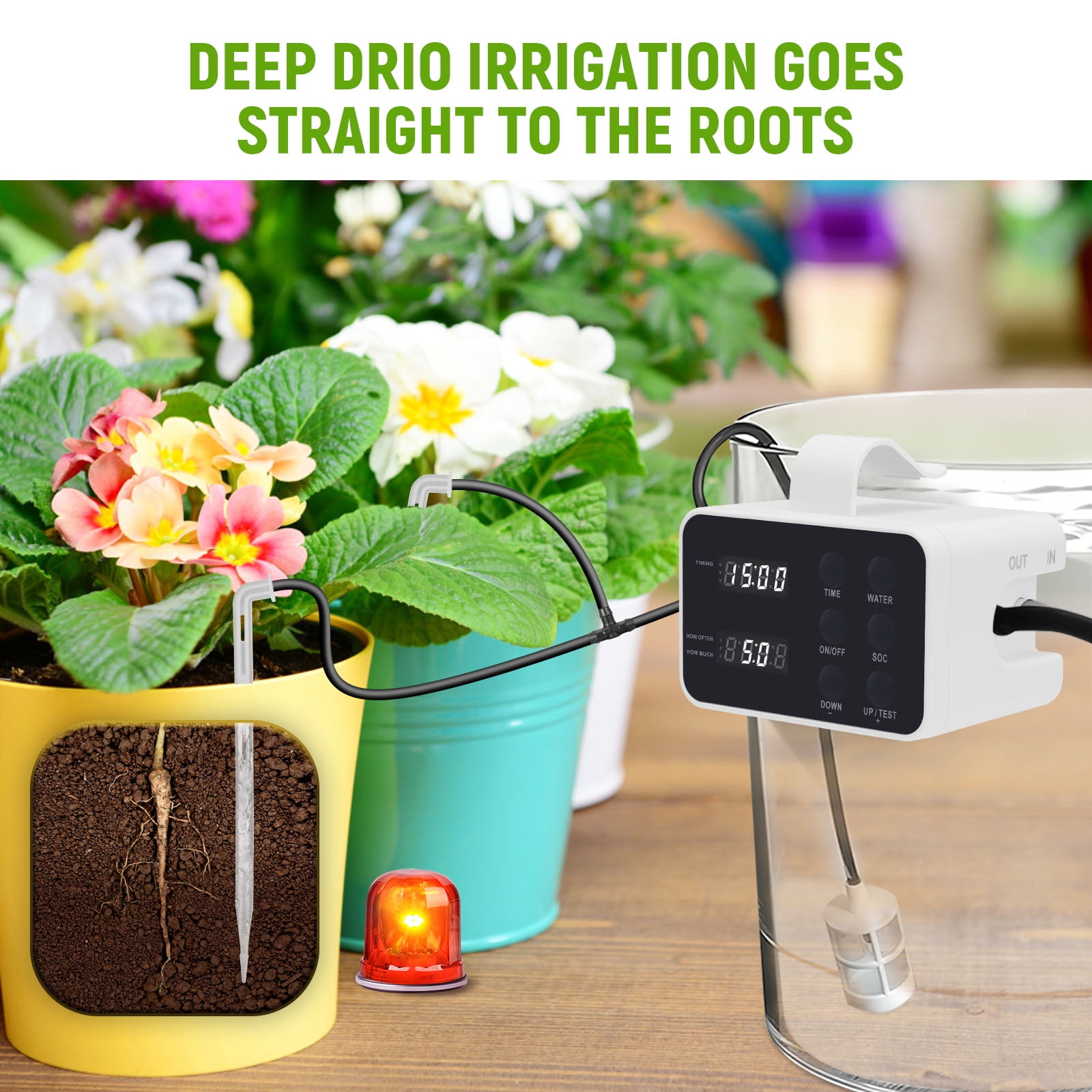 Doulami Drip Irrigation System Automatic Watering System Indoor Plant Irrigation Kit Self Watering Device for 15 Potted Plants