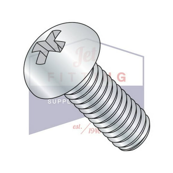 1/4-20 x 2" Machine Screws | Phillips | Round Head | Steel | Zinc (Quantity: 1000)