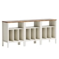 thumbnail image 6 of Joyyskill Modern Record Player Stand, Vinyl Record Storage Cabinet with Open Shelf, Wood Records Player Table Cube Storage Organizer, Rustic White and Honey Brown, 6 of 6