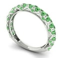 thumbnail image 2 of 3.13 ctw Wedding Band for Women - 18K White Gold Simulated Green Diamond Stackable Eternity Ring, 2 of 6