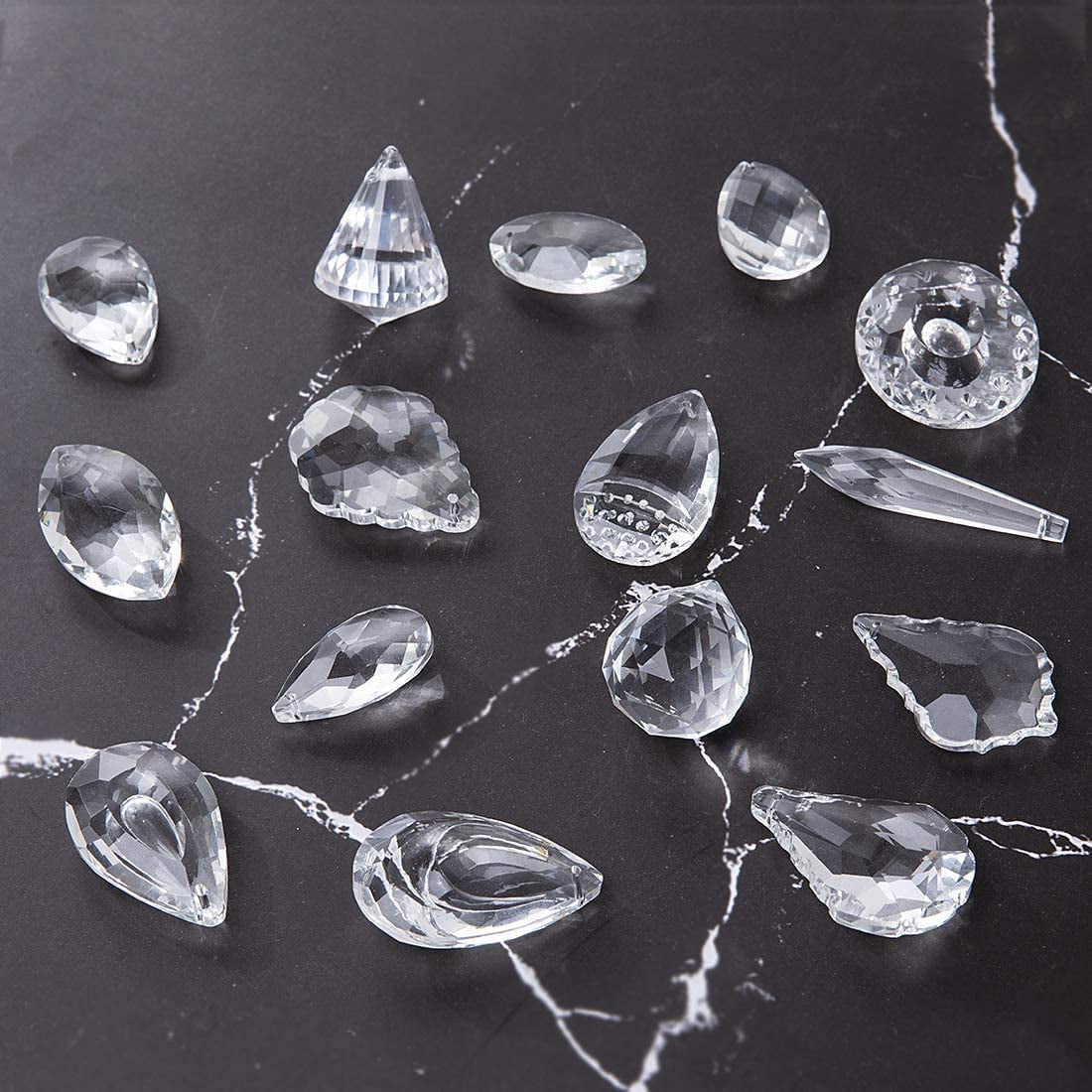 H&D 7pcs Crystal Drop Prisms Suncatcher Hanging Pendant Crystal Chandelier Decor 