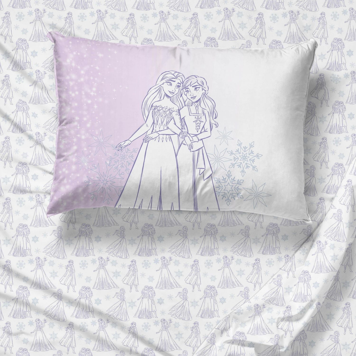 Frozen 'Aventures Glaciales' Ensemble de Draps 4-Pièces pour Lit 2 Places pour Enfants, 100 % Polyester Pour Lit 2 Places