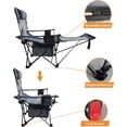 thumbnail image 6 of Reclining Camping Chair with Removable Footrest Lounge Chair with Headrest, Cotton Cushion, Portable Adjustable Folding Chairs, 6 of 9