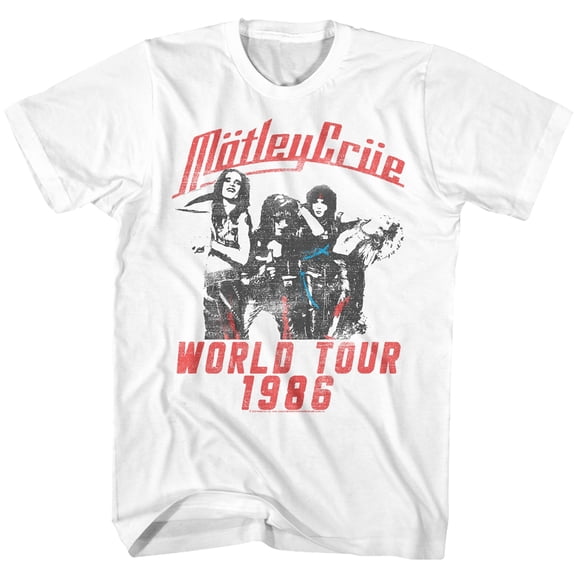 Motley Crue World Tour Classic White Adult T-Shirt