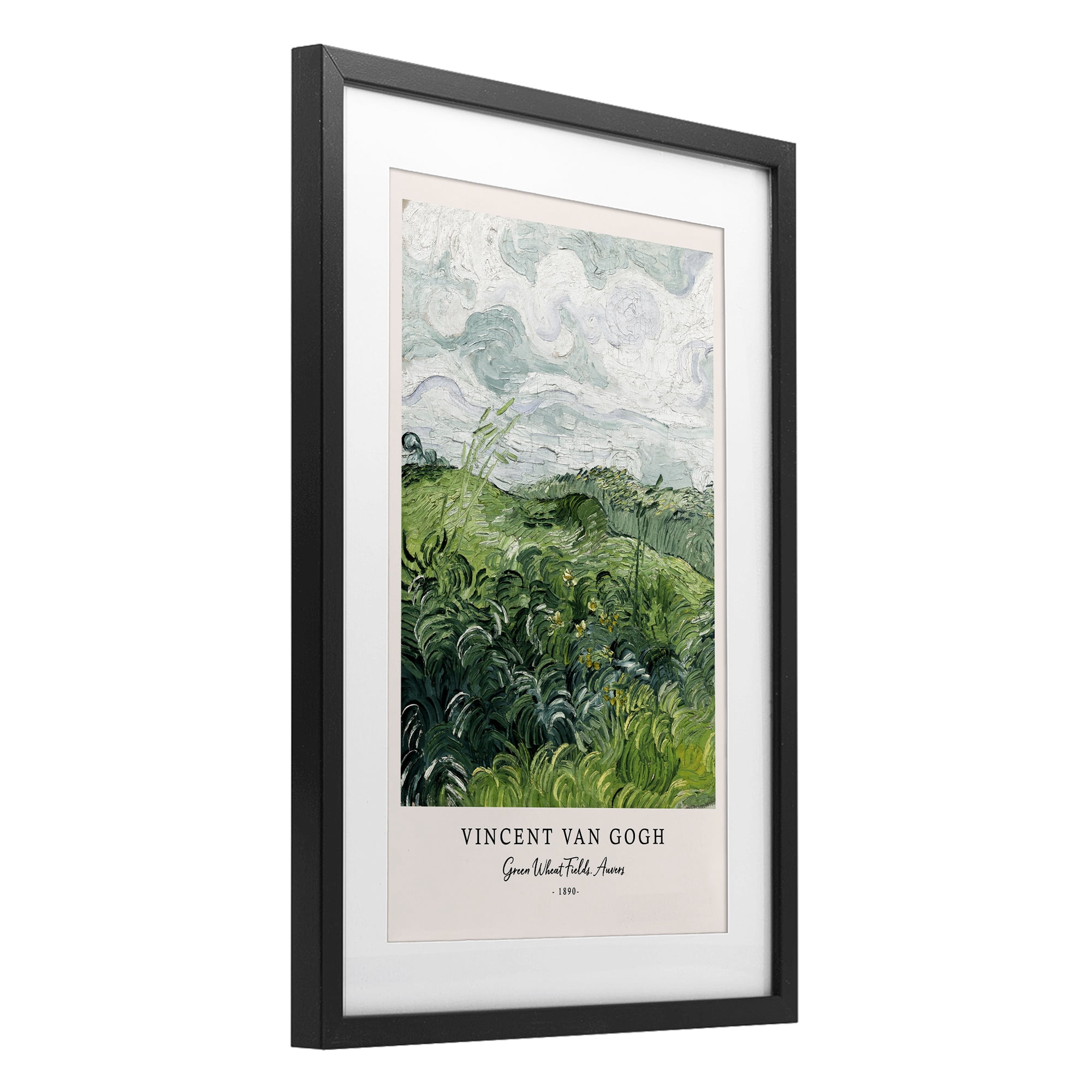 Stupell Industries Classic Green Wheat Fields Black Framed Print Under Glass, design by Vintage Hustle