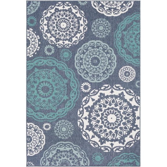 Livabliss Alfresco Medallion Runner Area Rug, Denim ,2'5" x 7'10"