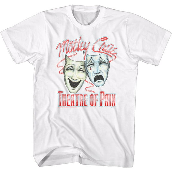 Motley Crue Dotty Masks White Adult T-Shirt 6Xl