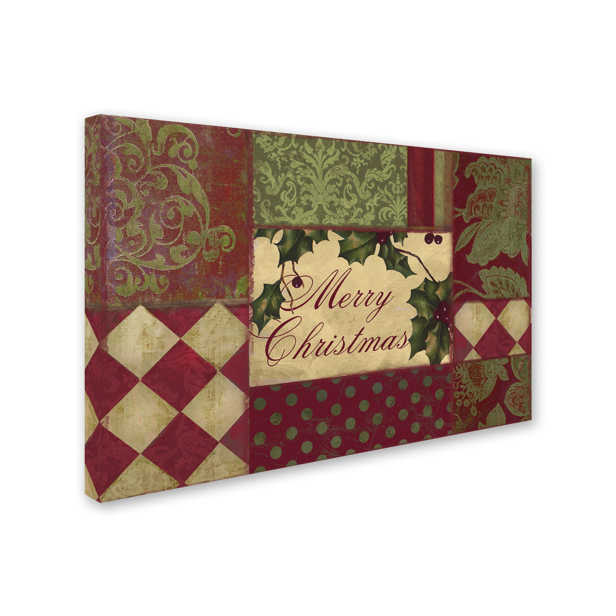 Trademark Fine Art "Merry Christmas Patchwork I" Canvas Art by Color Bakery