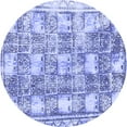 thumbnail image 1 of Ahgly Company Machine Washable Indoor Round Abstract Blue Modern Area Rugs, 3' Round, 1 of 4
