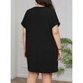 thumbnail image 5 of SIEANE Womens Plus Size Dress Casual Loose T-Shirt Dress with Pockets 1X-5X, 5 of 6