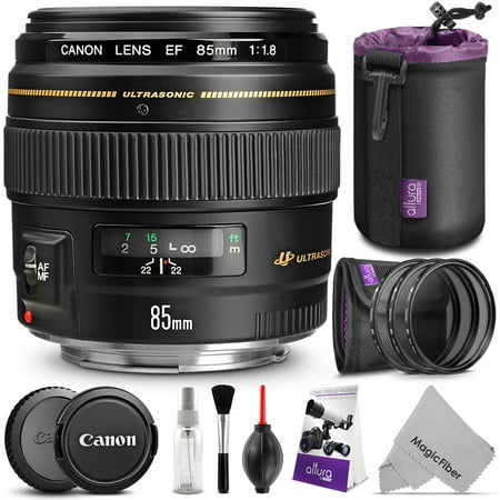 - Canon EF 85mm f/1.8 USM Lens w/ Essential Photo Bundle - Includes: Canon USA Warranty, Altura Photo UV-CPL-ND4 Filter Kit, Neoprene Lens Pouch and Camera Cleaning Set