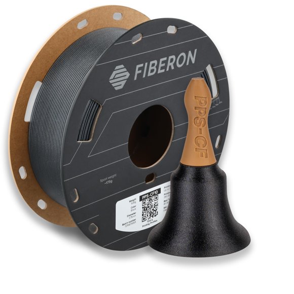 Polymaker Fiberon PPS-CF10 Filament Black 1.75mm 0.5kg, Extreme Heat Resistance - Fiberon Carbon Fiber Reinforced PPS 3D Printing Filament Ideal for