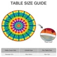 thumbnail image 6 of Rainbow Tie Dye Mandala Pattern Round Fitted Tablecloth with Elastic Edge,Dining Table Cover Waterproof,Outdoor Round Tablecloth for Camping,Dining,Indoor and Outdoor, 6 of 7