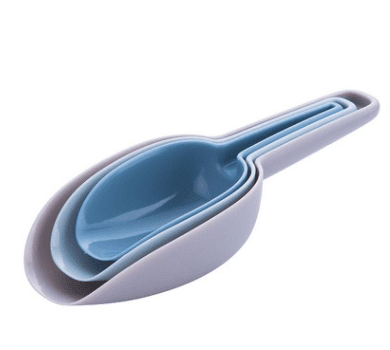 Lot De 3 Cuillères Doseuses Plastique Empilables - 6.5, 7.1, 8.3 Pouces - Pour Farine, Riz, Glace, Pop-corn - 4