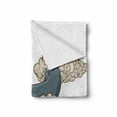 thumbnail image 2 of Whale Soft Flannel Fleece Blanket, Whale Hovering on Sky Clouds Animal Fish Marine Life Nautical Sea Graphic Art, Cozy Plush for Indoor and Outdoor Use, 60" x 80", Beige Slate Blue, by Ambesonne, 2 of 6