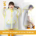 thumbnail image 4 of Rain Poncho Kids Girls Boys Cute Cartoon Baby Transparent Fashion Wrapped Eva Rainy Day Outdoor Convenient Durable Lightweight Yellow Rain Coat Sizes M, 4 of 7