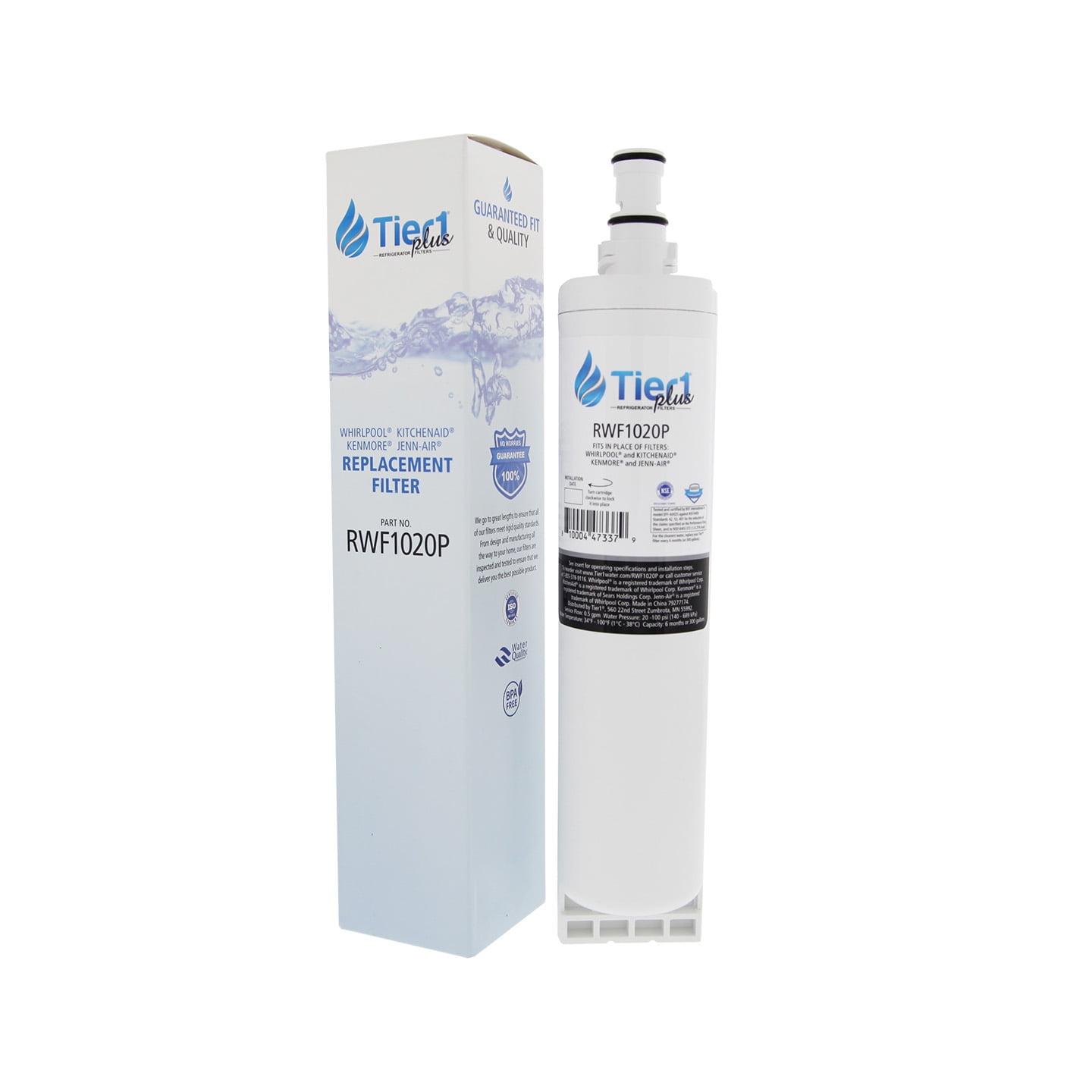 Tier1 Plus NSF 53&42 Certified Replacement for EDR5RXD1 4396508/4396510 Whirlpool Refrigerator Water Filter - Reduces 99% LEAD