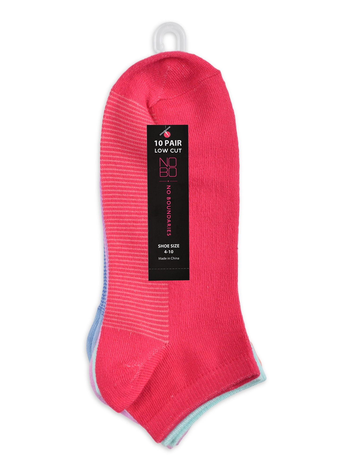 No Boundaries Women's Low-Cut Socks, 10-Pack, Sizes 4-10