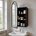thumbnail image 3 of FENGXIH Arched Bathroom Mirror Medicine Cabinet Modern Arched Wall Mounted Storage with Adjustable Shelf Black, 3 of 10