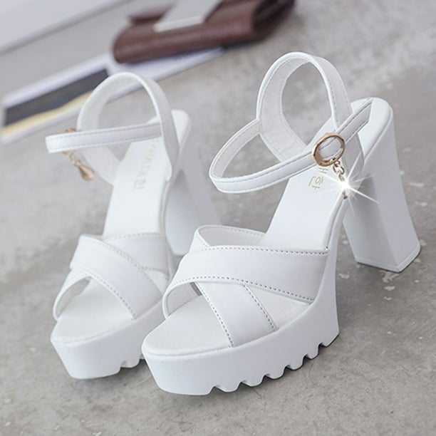 Buckle offers Super High Heels Waterproof Platform Fish Mouth Stiletto Heel Women Sandals