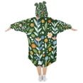 thumbnail image 2 of FORMRS Wearable Blanket Hoodie with Sleeves for Kids Cozy Flannel Sweatshirt, Flourish Flowers Pattern, 2 of 7