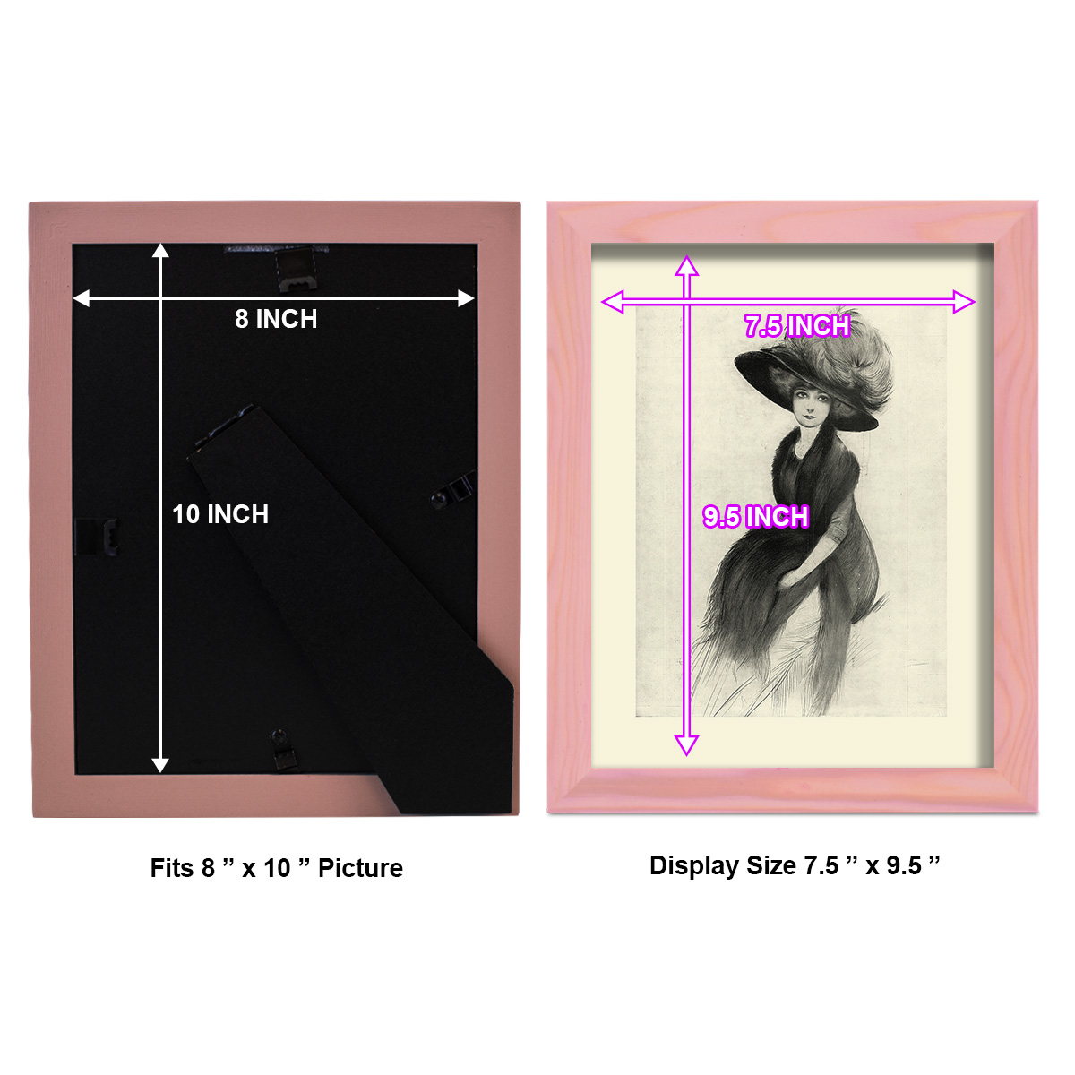 Feather Hat II -Framed Print w/glass-Sunset Pink