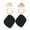 Black, variant on Grandest Birch 1 Pair Women Dangle Earrings Contrast Color Rhombus Shape Alloy Durable Drop Earrings Lady Accessory Alloy Green