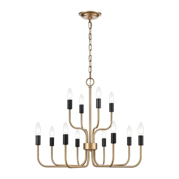 Elk Home 24-Inch Wide Epping Avenue Chandelier Transitional-Aged Brass
