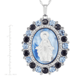 thumbnail image 4 of Women's Finecraft Virgin Mary Cameo Pendant Necklace with Mother-of-Pearls and Crystals in Sterling Silver, 18", 4 of 4