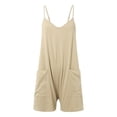 thumbnail image 4 of Women's 2024 Summer Short Jumpsuit - Loose Fit V Neck Romper with Pockets, Polyester Spandex, S-XXL, 4 of 6