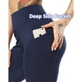 thumbnail image 5 of SEASUM Women's High Waist Yoga Leggings With Pockets Workout Athletic Pants Running Tights Navy Blue S, 5 of 7