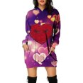 thumbnail image 1 of Pompotops Sweat à Capuche Imprimé Saint-Valentin pour Femmes avec Poche Mode en Solde, 1 of 4