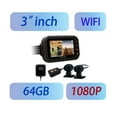 thumbnail image 1 of 3 Inches Motorcycle GPS 1080P Dashcam With Waterproof Dual Lens Motorcycle Black Box Night Vision Video Recorder Dash Cam ,Clear Images, 1 of 7