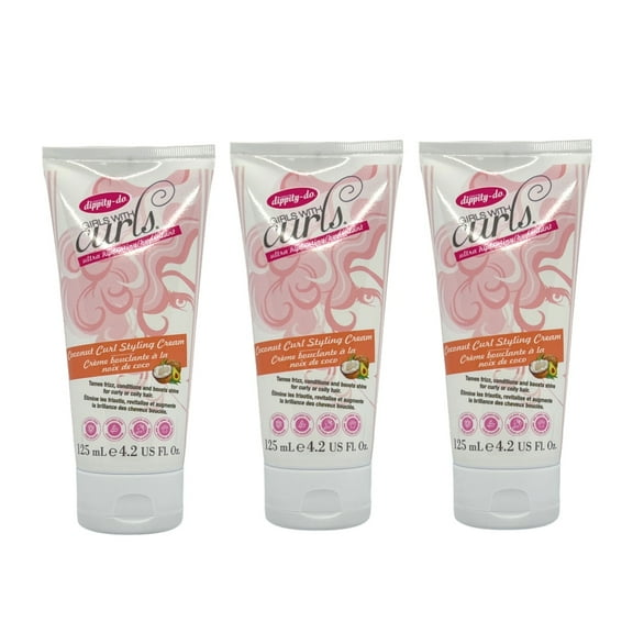 Dippity-do Girls With Curls Ultra Hydratant Coconut Curl Styling Cream 4.2 Oz (Pack of 3)