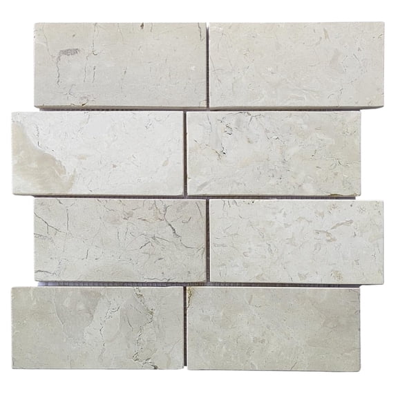 CNK Tile White 3x6 Subway Marble Mosaic Tile for Kitchen and Bathroom