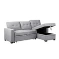 thumbnail image 6 of Devion Furniture Polyester Fabric Reversible Sleeper Sectional Sofa - Light Gray, 6 of 13